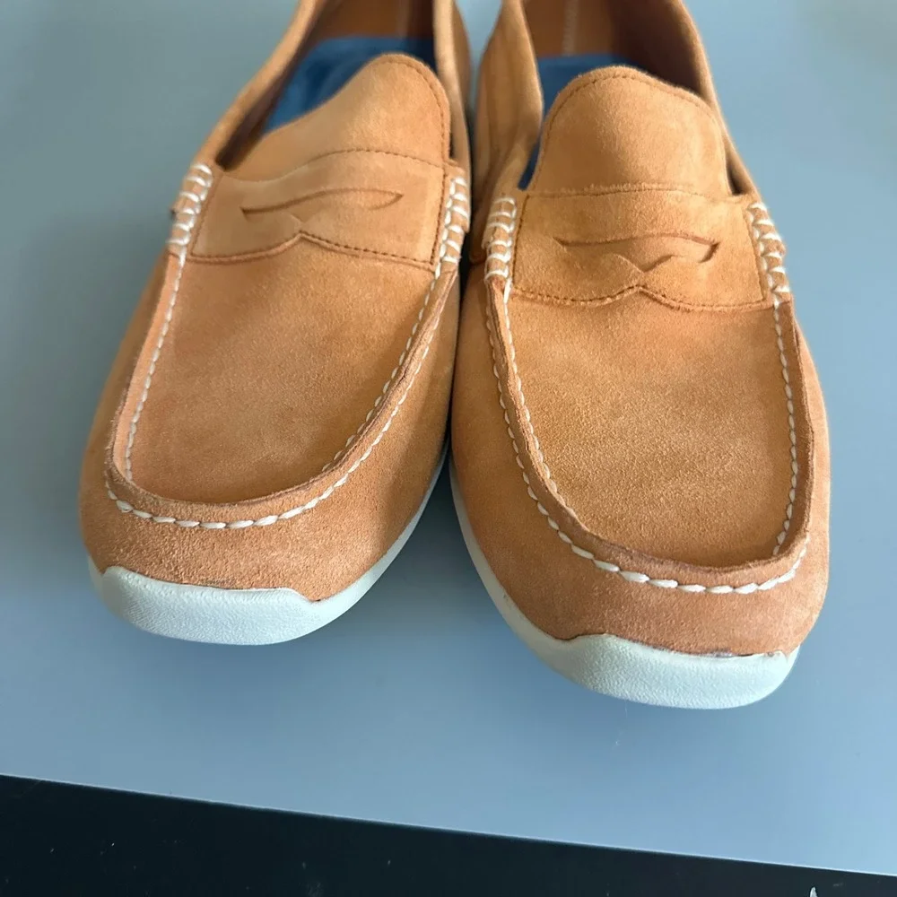 Rockport Mens Adiprene by Adidas Burnt Orange Suede Penny Loafers Size 12